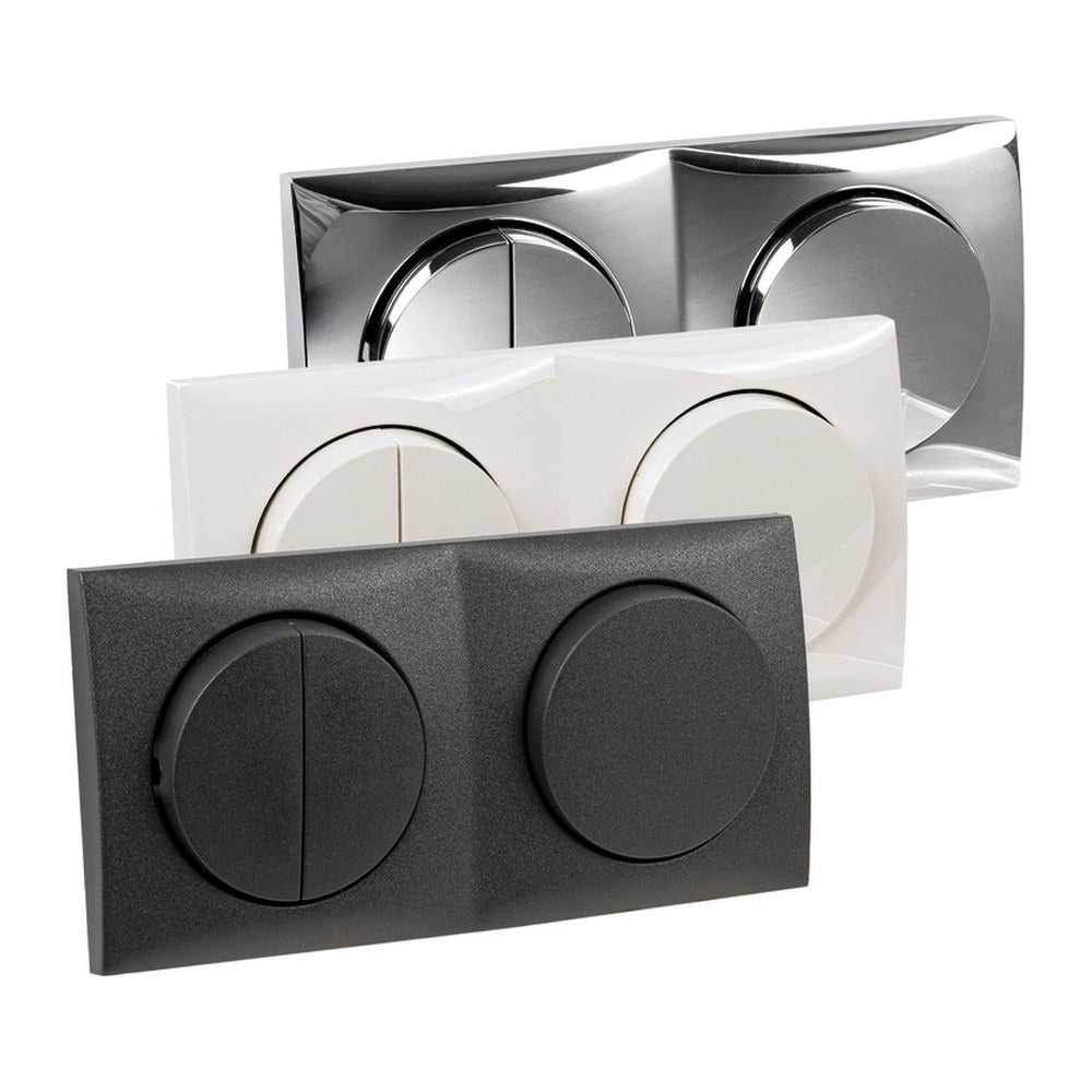 BERKER double push button 10A charcoal grey - foto originale Osculati Srl