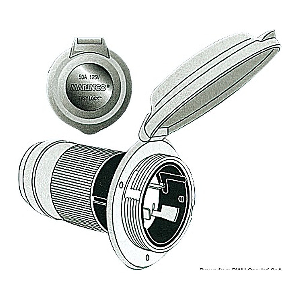 Marinco 3-wire bipolar monophase socket - foto originale Osculati Srl