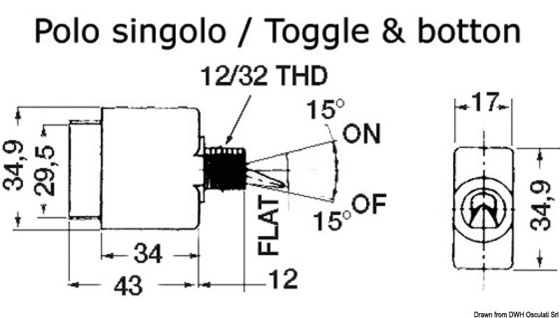 Airpax toggle hydraulic magn. circuit breaker 5 A - foto originale Osculati Srl