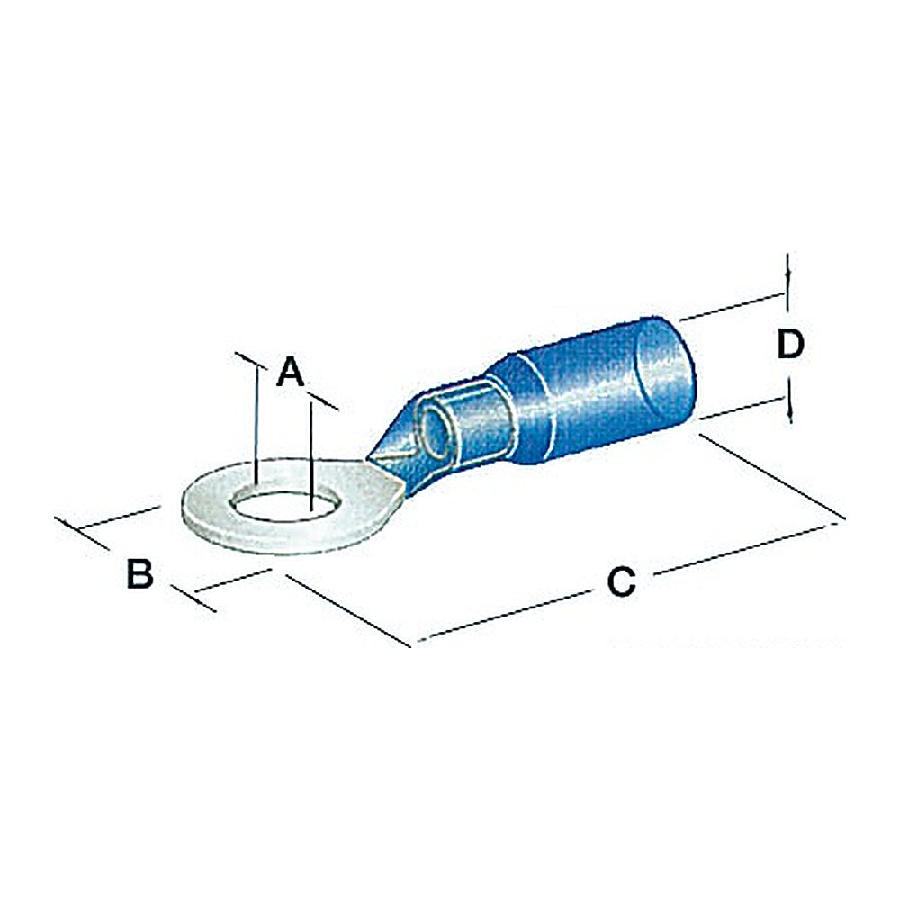 Pre-insulatd watertight eye 4.3 mm blue (pack of 100) - foto originale Osculati Srl