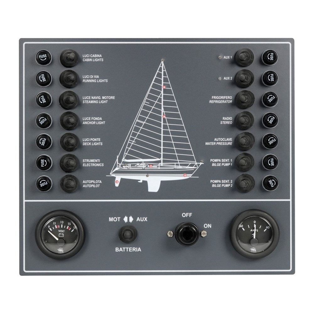 Electric control panel for sail boat 14 switches - foto originale Osculati Srl