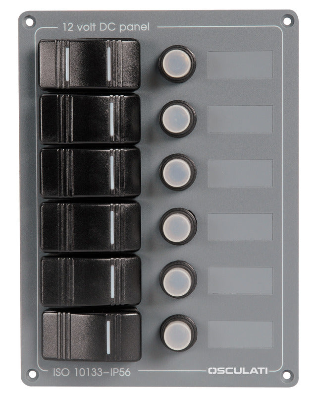 6-switche aluminium vertical panel - foto originale Osculati Srl