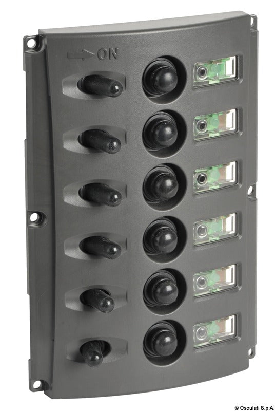 Electric panel w/automatic fuses and double LED - foto originale Osculati Srl