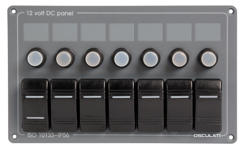 Horizontal electric panel w/7 switches - foto originale Osculati Srl