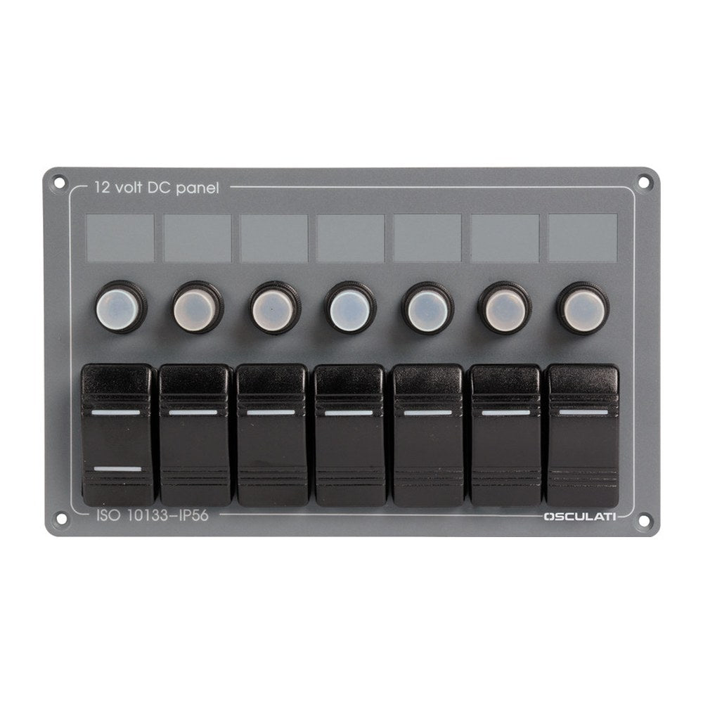 Horizontal electric panel w/7 switches - foto originale Osculati Srl