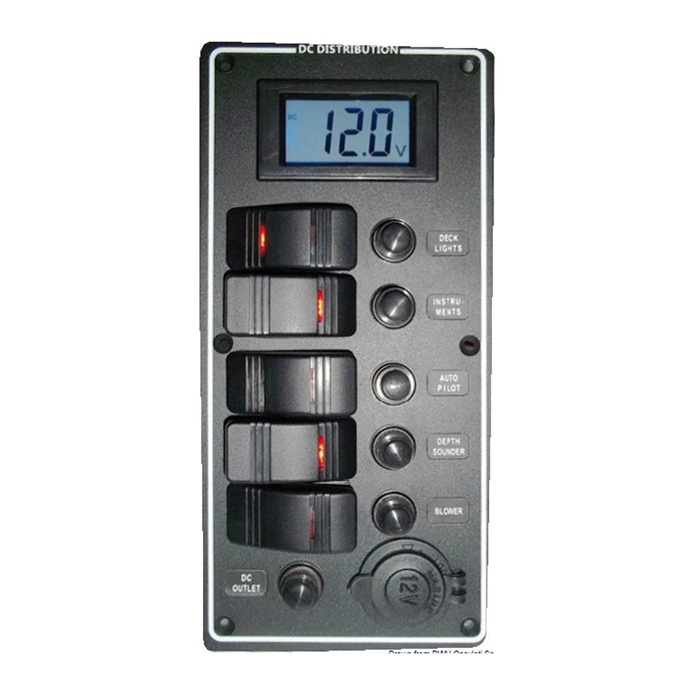 PCAL electric panel w/digital voltmeter 9/32 V - foto originale Osculati Srl