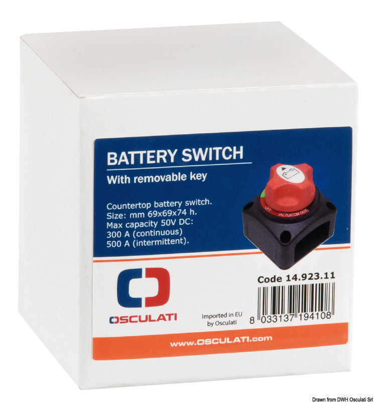 Battery switch w/removable key - foto originale Osculati Srl