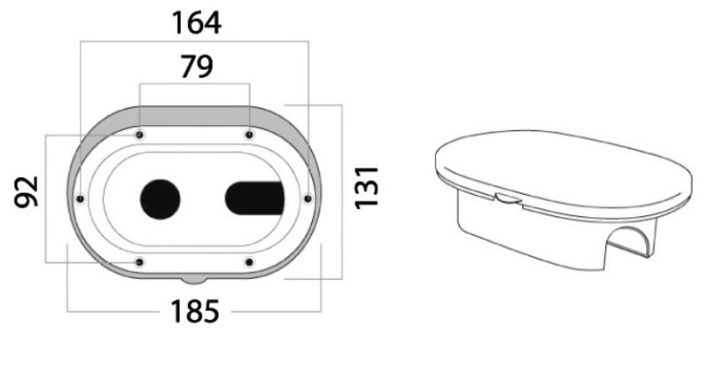 Oval shower box chromed PVC hose 2.5 m Shower rear outlet - foto originale Osculati Srl