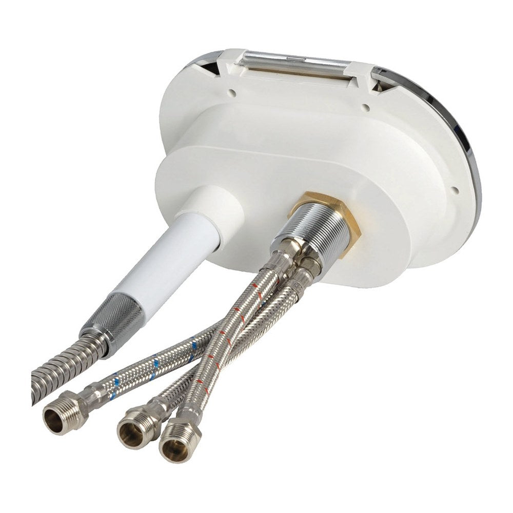 Oval shower box chromed PVC hose 4 m rear outlet - foto originale Osculati Srl