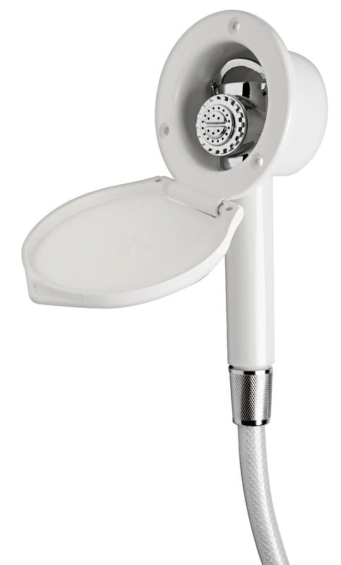 Elegant shower box white finish PVC hose 2.5 m Wall mounting - foto originale Osculati Srl