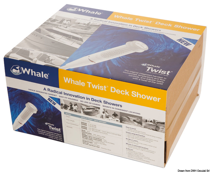WHALE Twist® Mk2 deck shower white 190x57mm - foto originale Osculati Srl