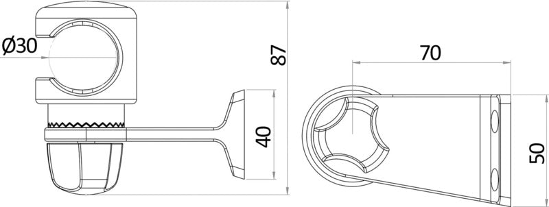 Bulkhead bracket for SS shower - foto originale Osculati Srl