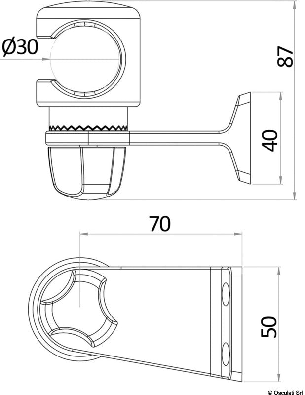 Bulkhead bracket for SS shower - foto originale Osculati Srl