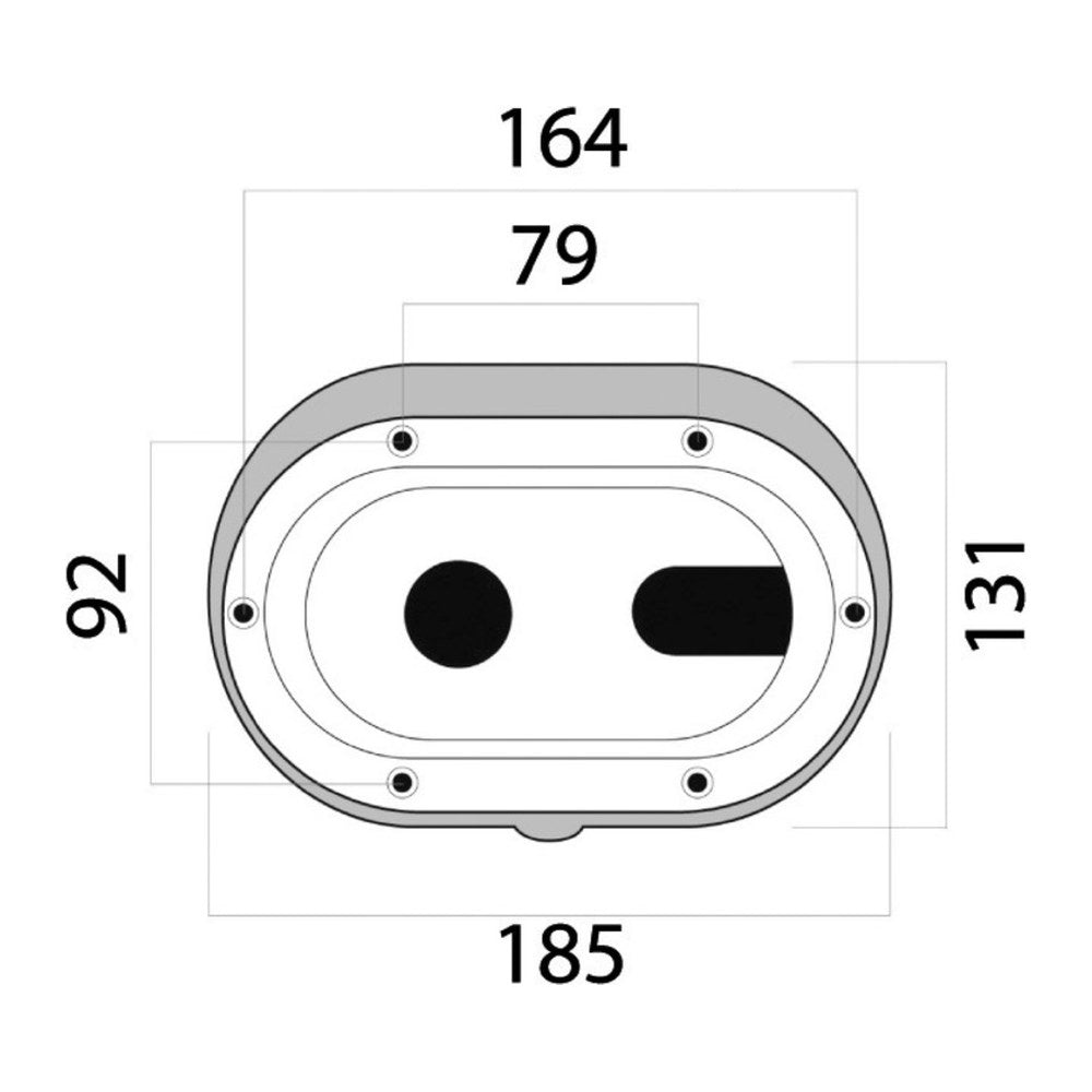 Oval shower enclosure + door cross outlet 185x131 - foto originale Osculati Srl