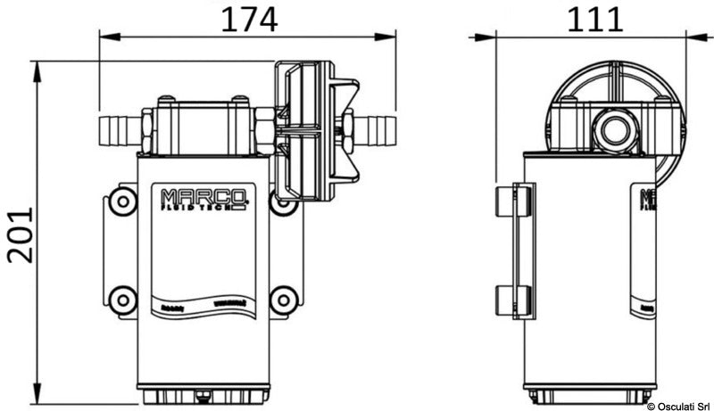 Marco Self-priming electric pump 24 V 26 l/min - foto originale Osculati Srl