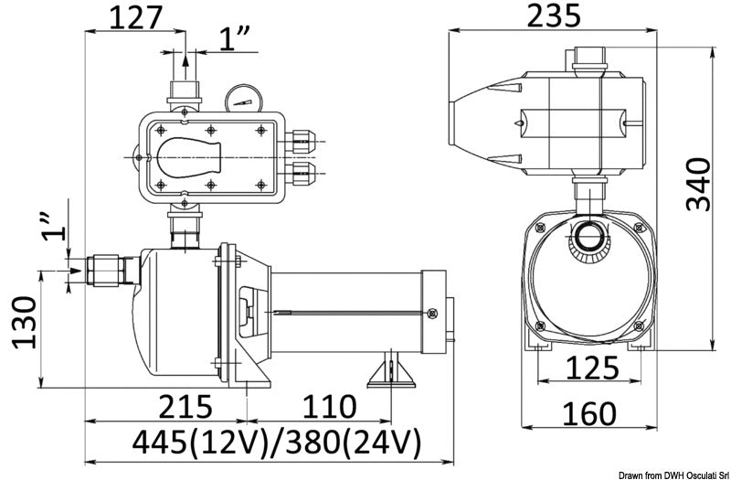 CEM elettromeccanica Fresh water pump with EPC system 12 V - foto originale Osculati Srl
