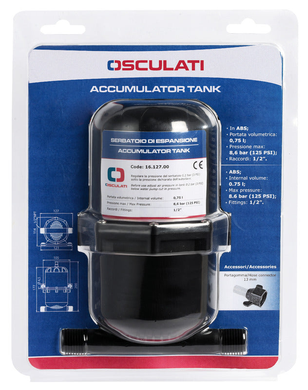 ABS accumulator tank 0.75 l - foto originale Osculati Srl