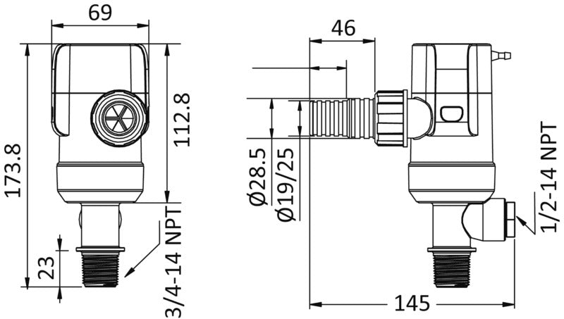 Europump Next Generation aerator pump 24V inside mounting - foto originale Osculati Srl