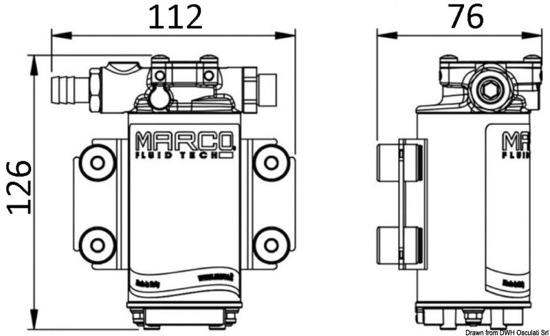 MARCO electric gear pump for oil change 12 V - foto originale Osculati Srl