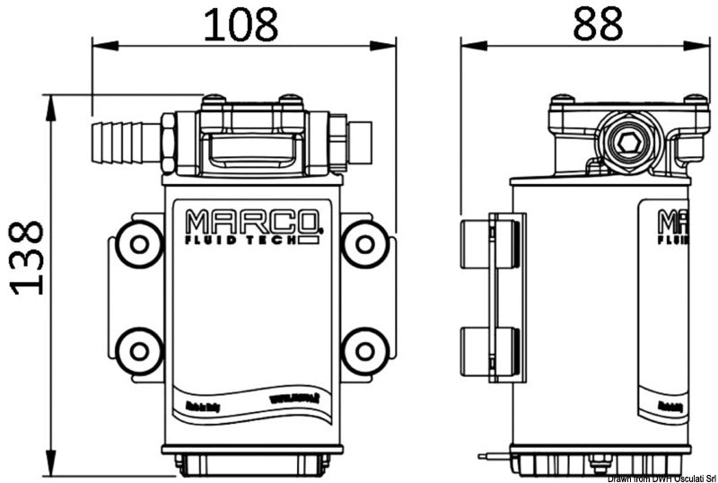 Marco electric pump for oil pouring/replacem. 24 V - foto originale Osculati Srl