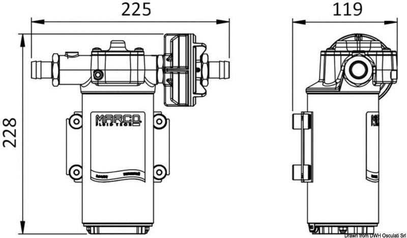 MARCO self-priming electric pump 12V 46 l/min - foto originale Osculati Srl