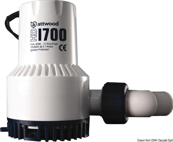 Attwood Heavy Duty bilge pump 12 V 5.7 A - foto originale Osculati Srl