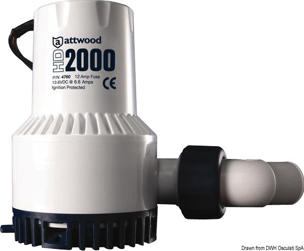 Attwood Heavy Duty bilge pump 24 V 3.5 A - foto originale Osculati Srl