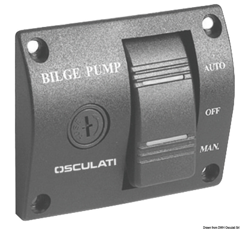 Universal panel switch for bilge pumps 12/24V - foto originale Osculati Srl