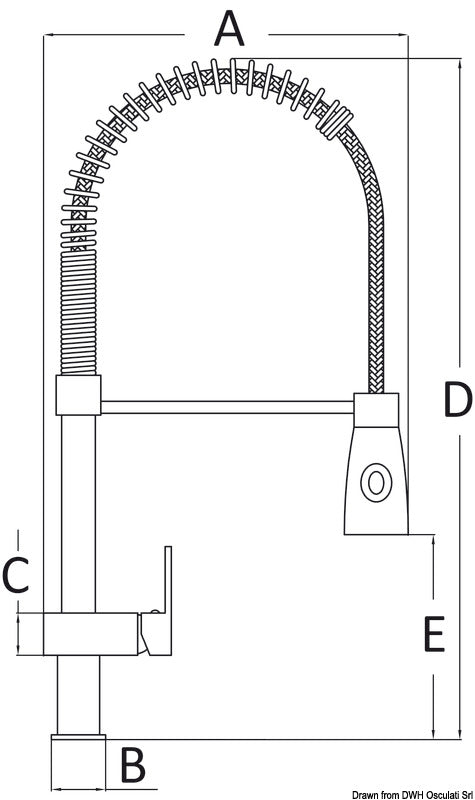 Jessy kitchen tap w/spray nozzle - foto originale Osculati Srl