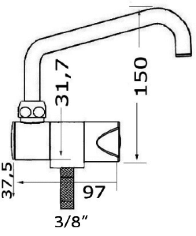 Swivelling faucet Slide series low cold water - foto originale Osculati Srl