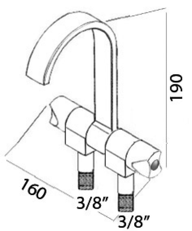 Style black tap hot and cold water - foto originale Osculati Srl