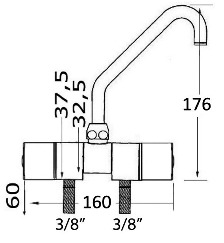 Swivelling tap Slide series high cold/hot water - foto originale Osculati Srl