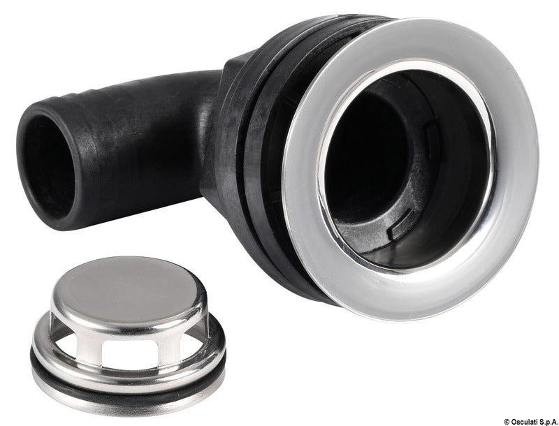 Flush cockpit drain w/AISI 316 head 90° - foto originale Osculati Srl