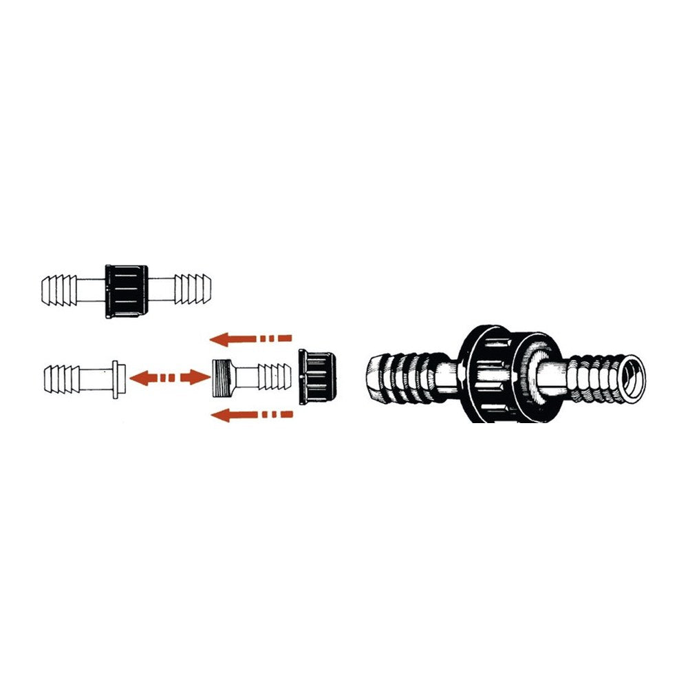Nylon cylindrical hose fitting 12 mm (pack of 10) - foto originale Osculati Srl