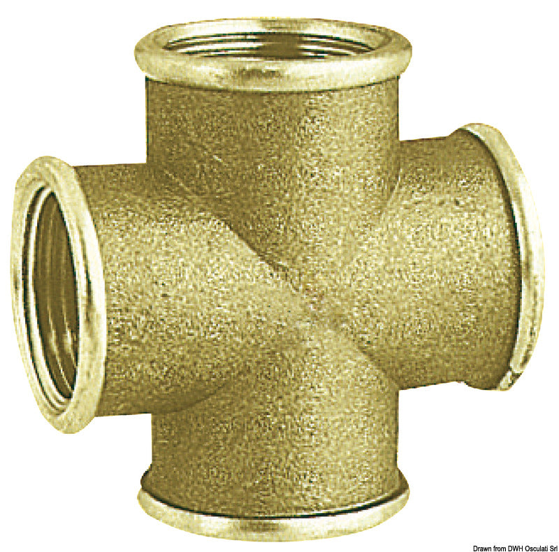 Brass cross joint female 1"1/4 - foto originale Osculati Srl