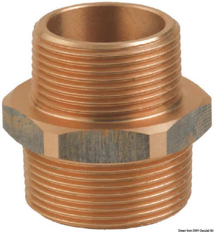 GUIDI bronze M-M double nipple 3" x 2"1/2 - foto originale Osculati Srl
