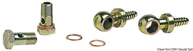 Kit 2 swivelling brass joints 10 mm - foto originale Osculati Srl