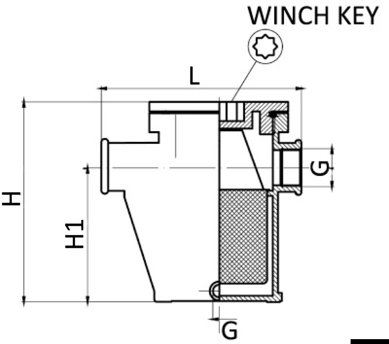 Nickel-plated brass water purification filter 1"1/4 - foto originale Osculati Srl