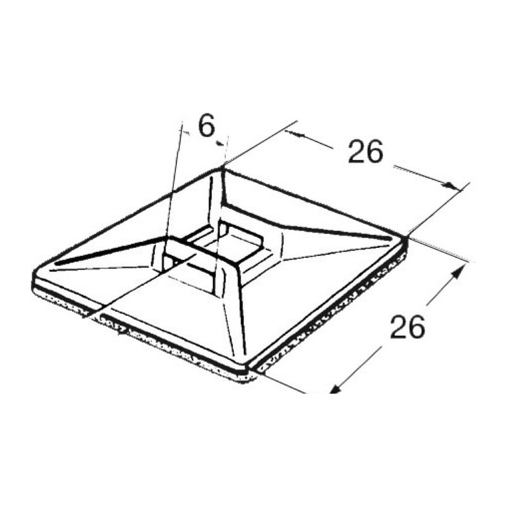 Nylon self-adhesive clamp holder (pack of 100) - foto originale Osculati Srl