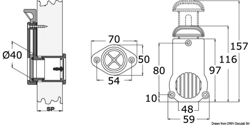 Scoprega Drain plug w/valve 16/63 mm - foto originale Osculati Srl