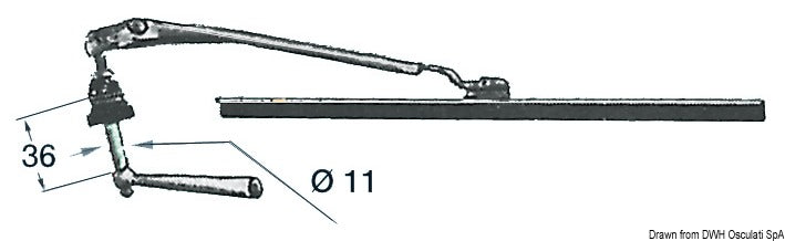 Hand-operated winshield wiper 280 mm - foto originale Osculati Srl