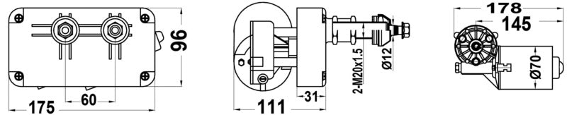 Motor for arms and blades 24 V 50 W - foto originale Osculati Srl