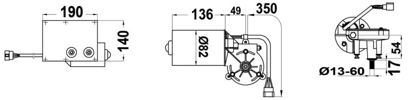 Motor for arms and blades 24 V 100 W - foto originale Osculati Srl