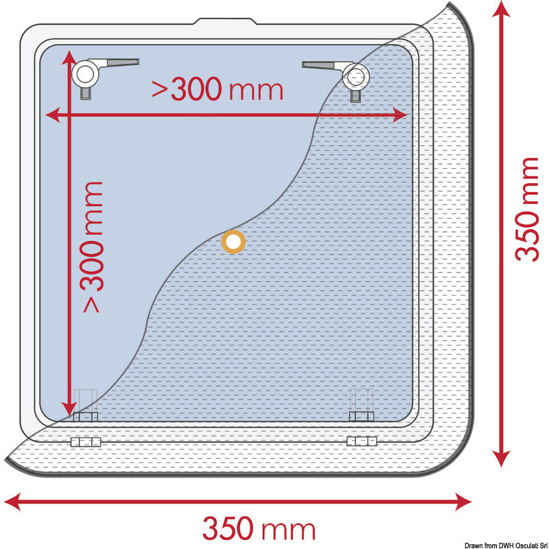 Waterline Design Flyscreen 350 x 350 mm - foto originale Osculati Srl