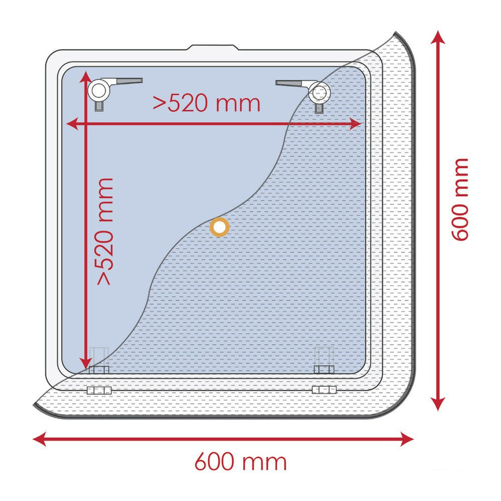 Waterline Design Flyscreen 600 x 600 mm - foto originale Osculati Srl