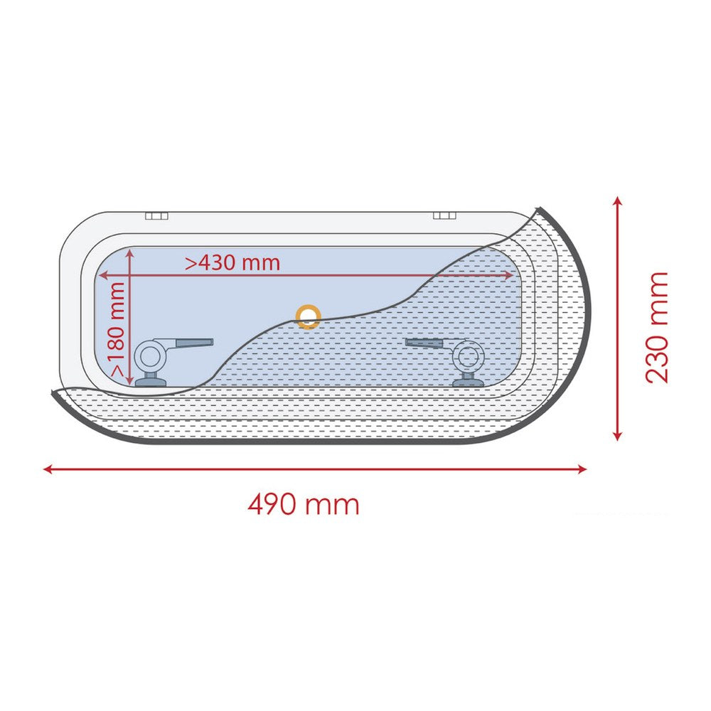 Waterline Design Flyscreen 490 x 230 mm - foto originale Osculati Srl