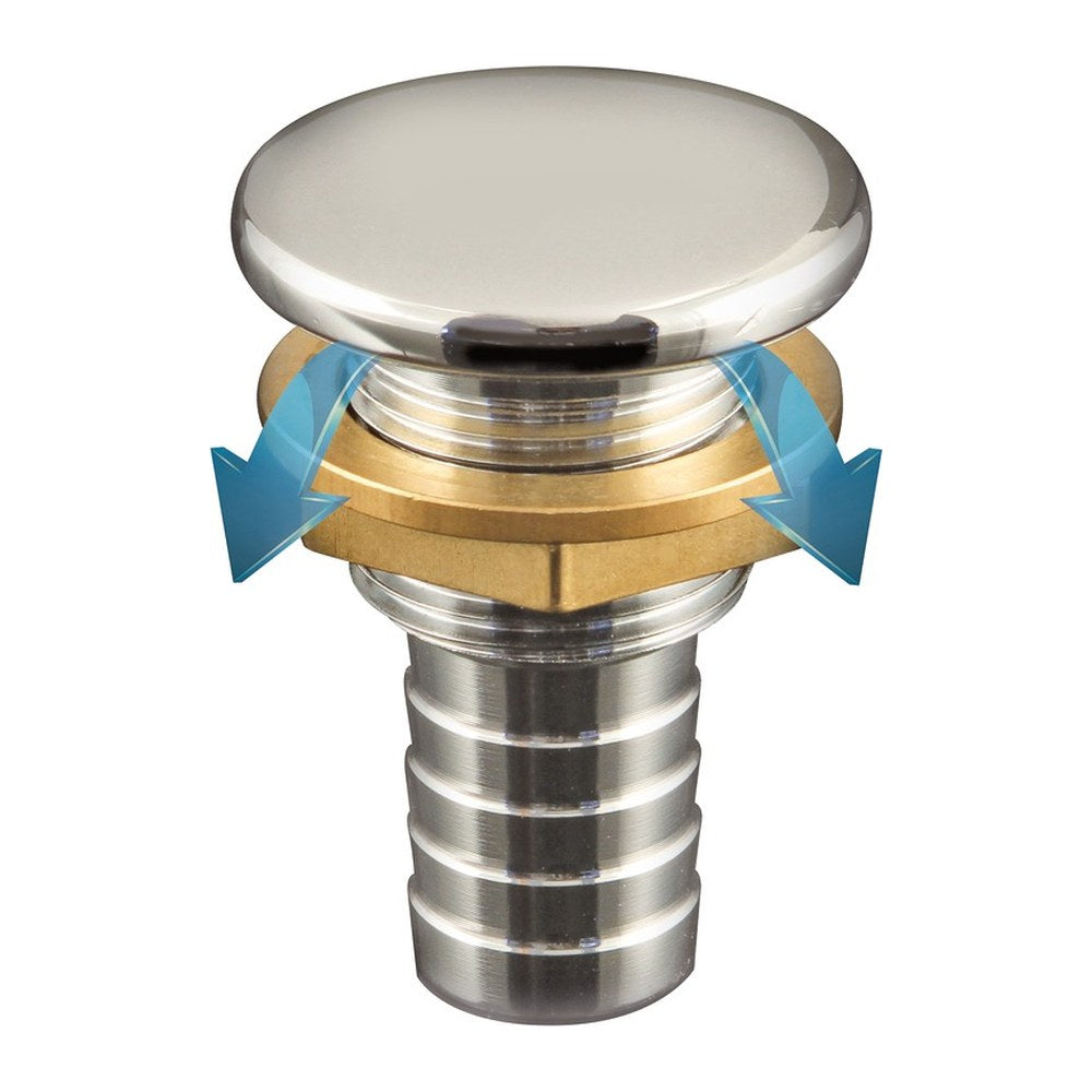 Full Flush chromed brass fuel vent straight Ø 16mm - foto originale Osculati Srl