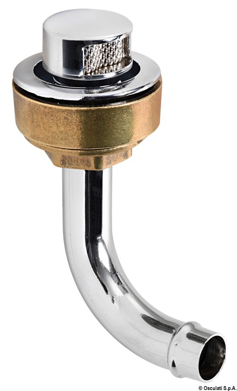 Fuel vent chromed brass elbow 90° right 20 mm - foto originale Osculati Srl