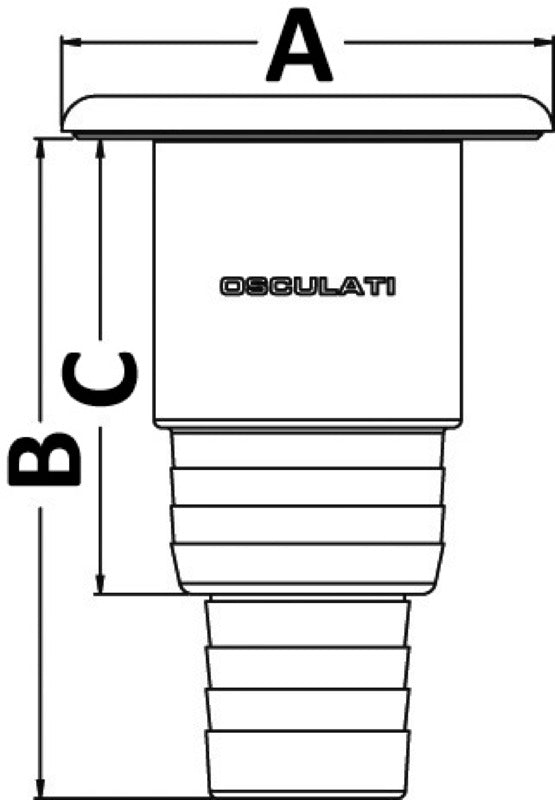 Clever deck filler co-moulded cover Ø50mm+38WASTE - foto originale Osculati Srl
