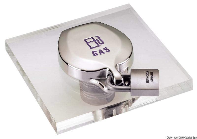 Anti-theft device f. filler plugs GAS wording - foto originale Osculati Srl